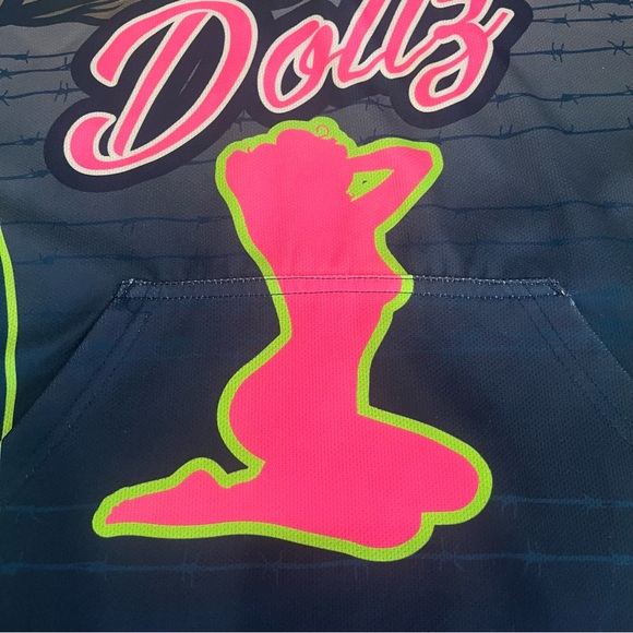 Berserk Ballz N Dollz Men's XL Hoody Mrs J Bone Rock Solid Saloon Cool Graphics - Picture 9 of 15